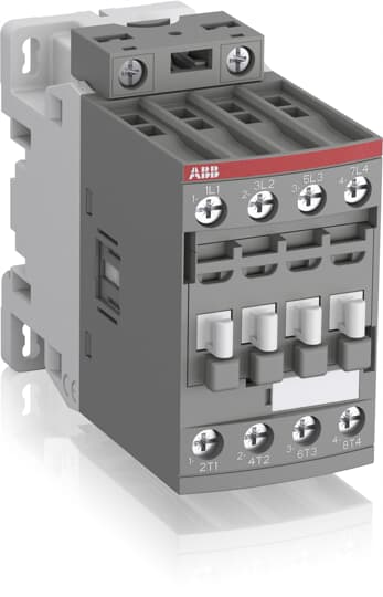 ABB AF38-40-00-13 100-250Vac/Vdc Contactor, 4P, AC-3:400V 15KW/40A, AC-1: 55A